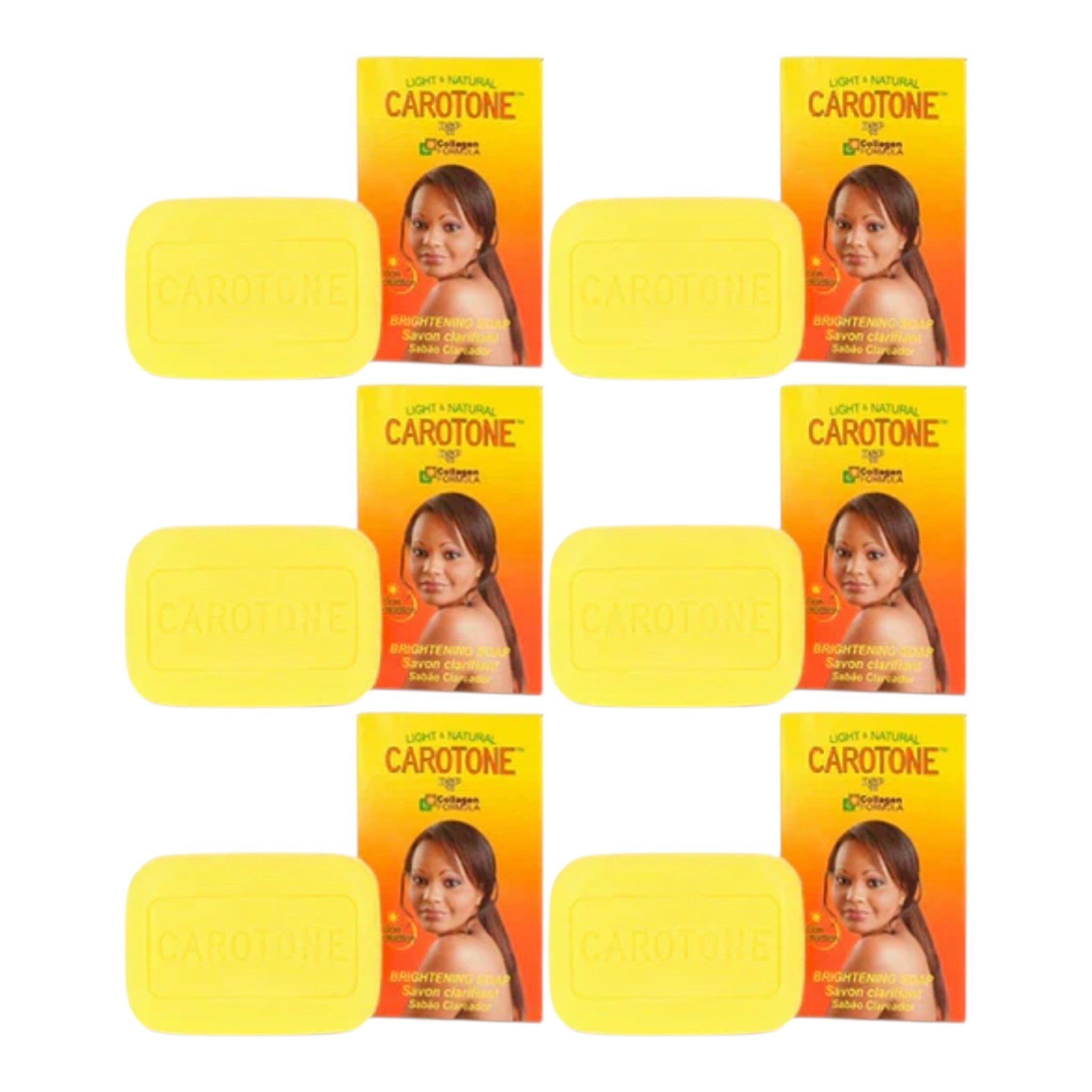 6-PK Carotone Light & Natural Brightening Bar Soap 7 oz.