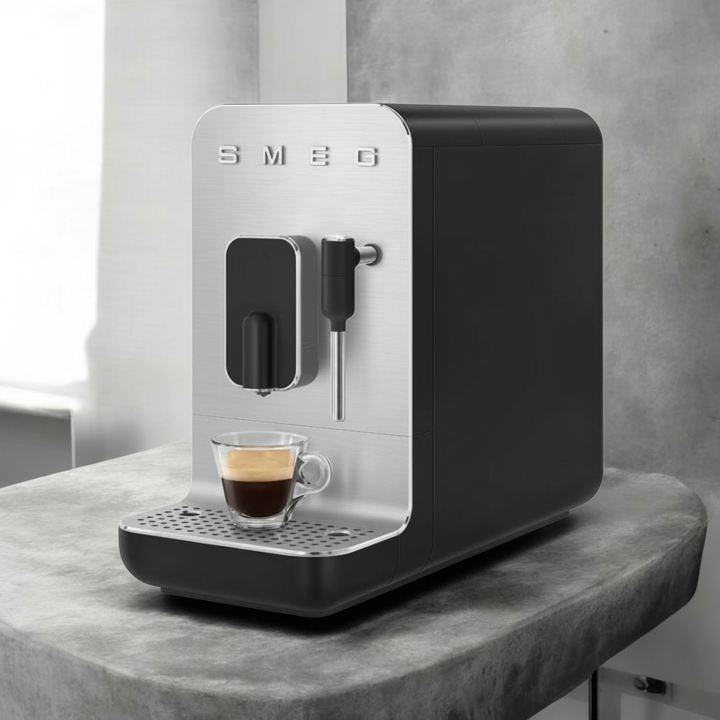 SMEG BCC02BLMUS Black Auto Coffee Machine w/ Steamer New