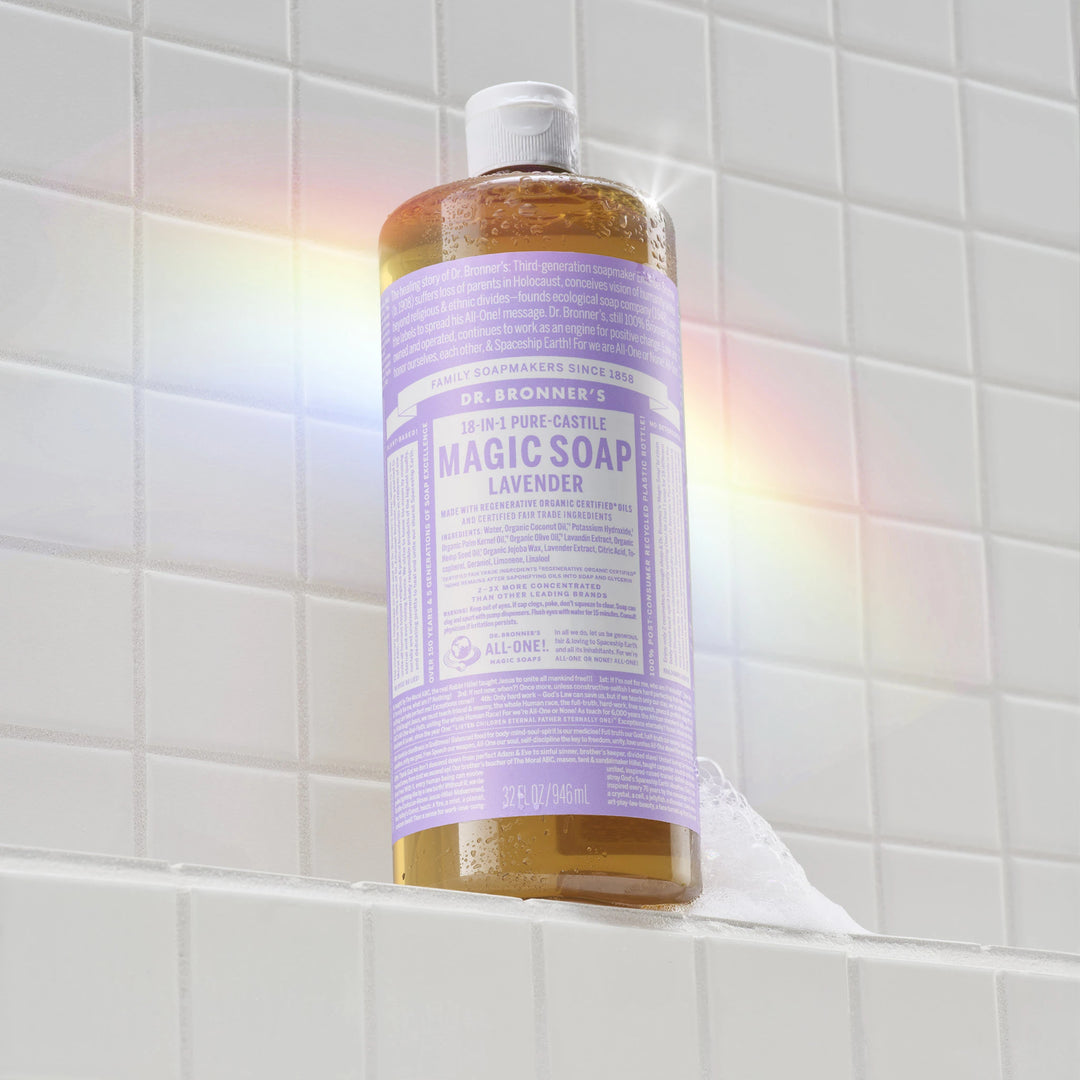 Dr Bronner's 18-in-1 Pure-Castile Magic Lavender Liquid Soap 32 oz
