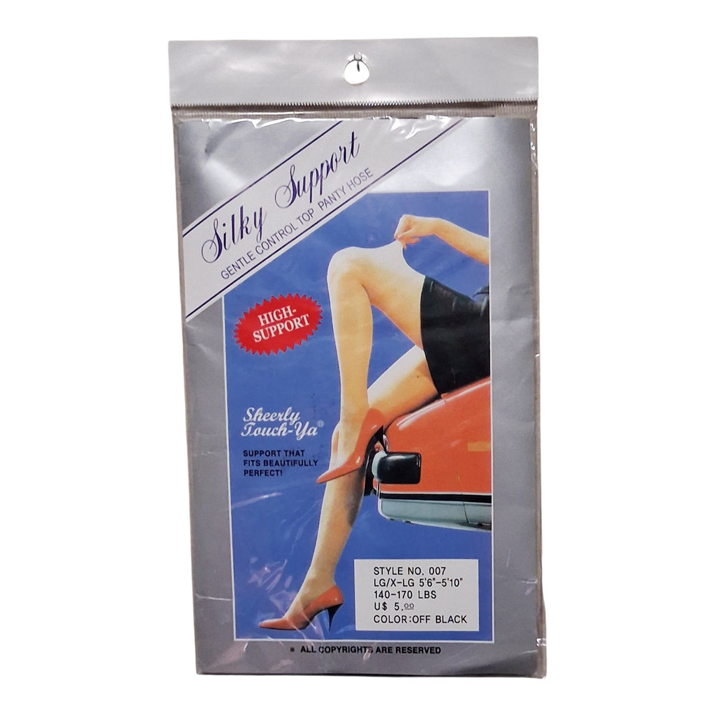 Sheerly Touch-Ya Silky Support Pantyhose - Off Black | Large/X-Large | 5’-5’10” (130-175 lbs)