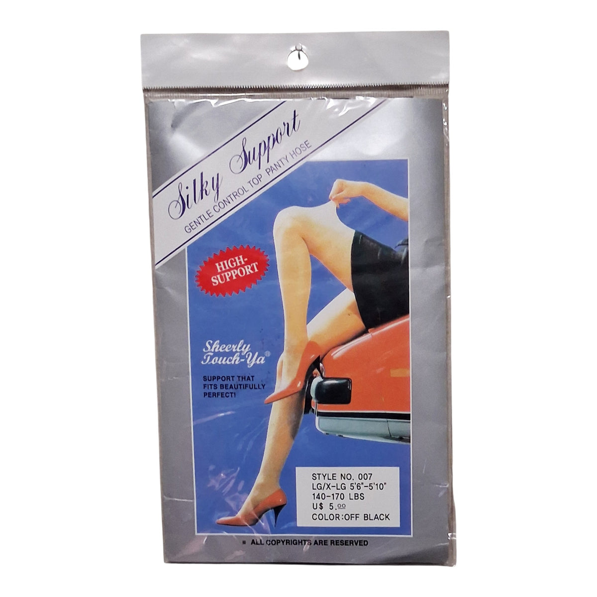 Sheerly Touch-Ya Silky Support Pantyhose - Off Black | Large/X-Large | 5’-5’10” (130-175 lbs)
