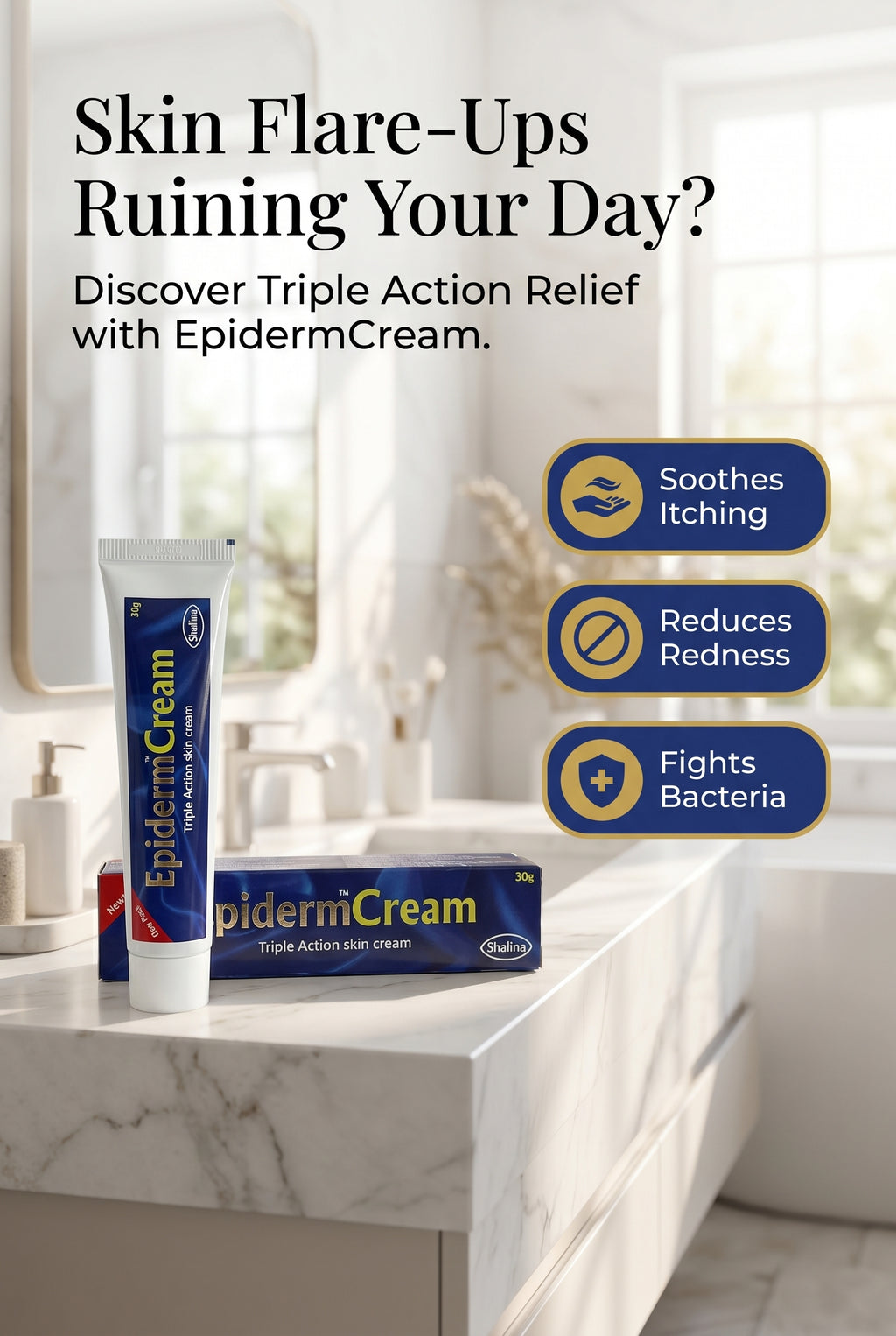 6-PK EpidermCream Triple Fast Action Skin Cream Tubes - 30g