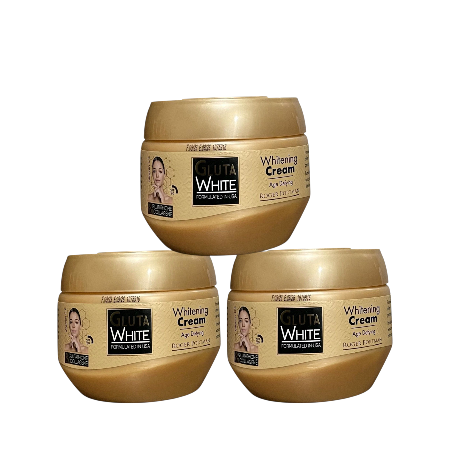 3-PK Gluta White Roger Portman Age Defying Cream Jar