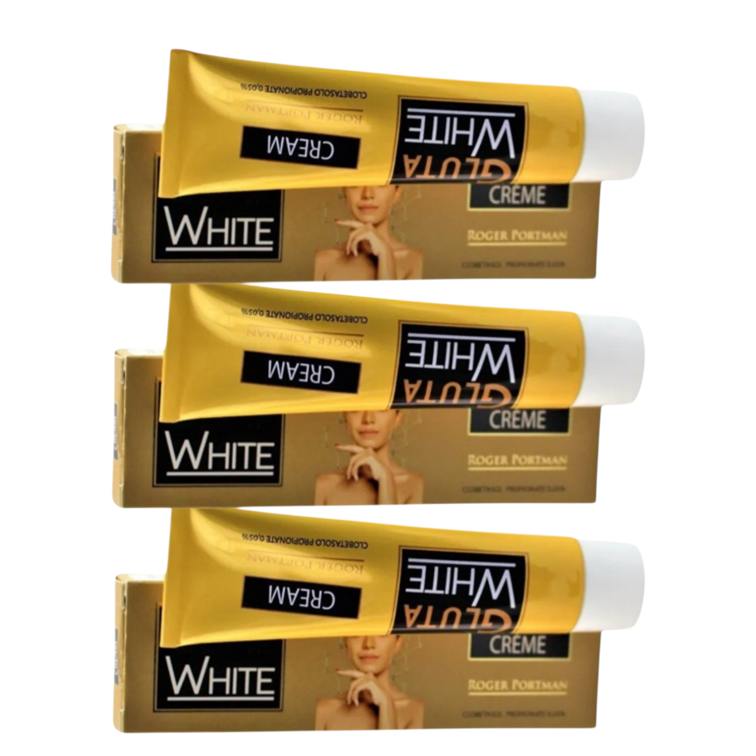 3-PK Gluta White Roger Portman Cream Tubes