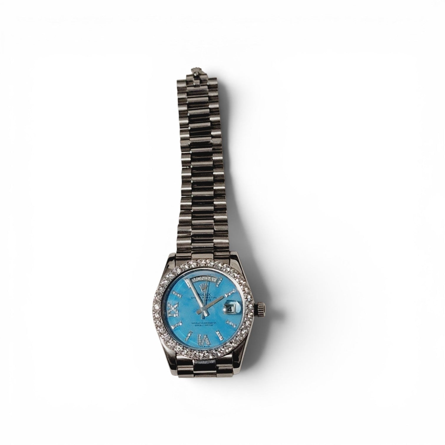 Rolex SUPER—CLONE Ladies Day-Date Watch | 36 mm Turquoise Dial - (PRE-OWNED)