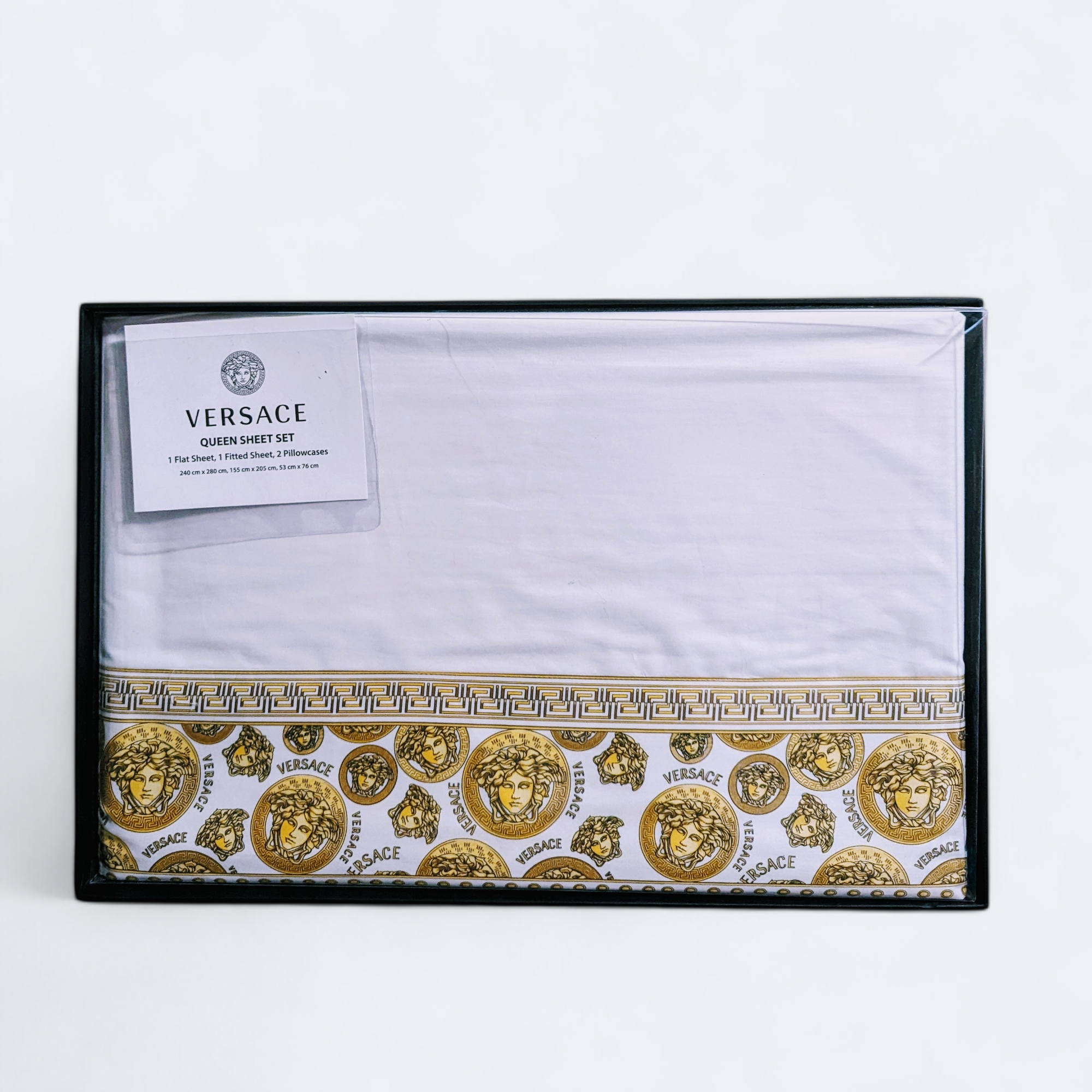 Versace Medusa Amplified Bedsheet Queen Size 4pcs Set NEW