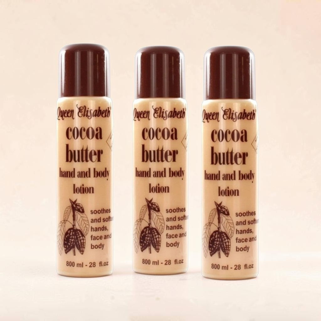 3-Pack Queen Elisabeth Cocoa Butter Hand and Body Lotion 800ml / 28 Oz.