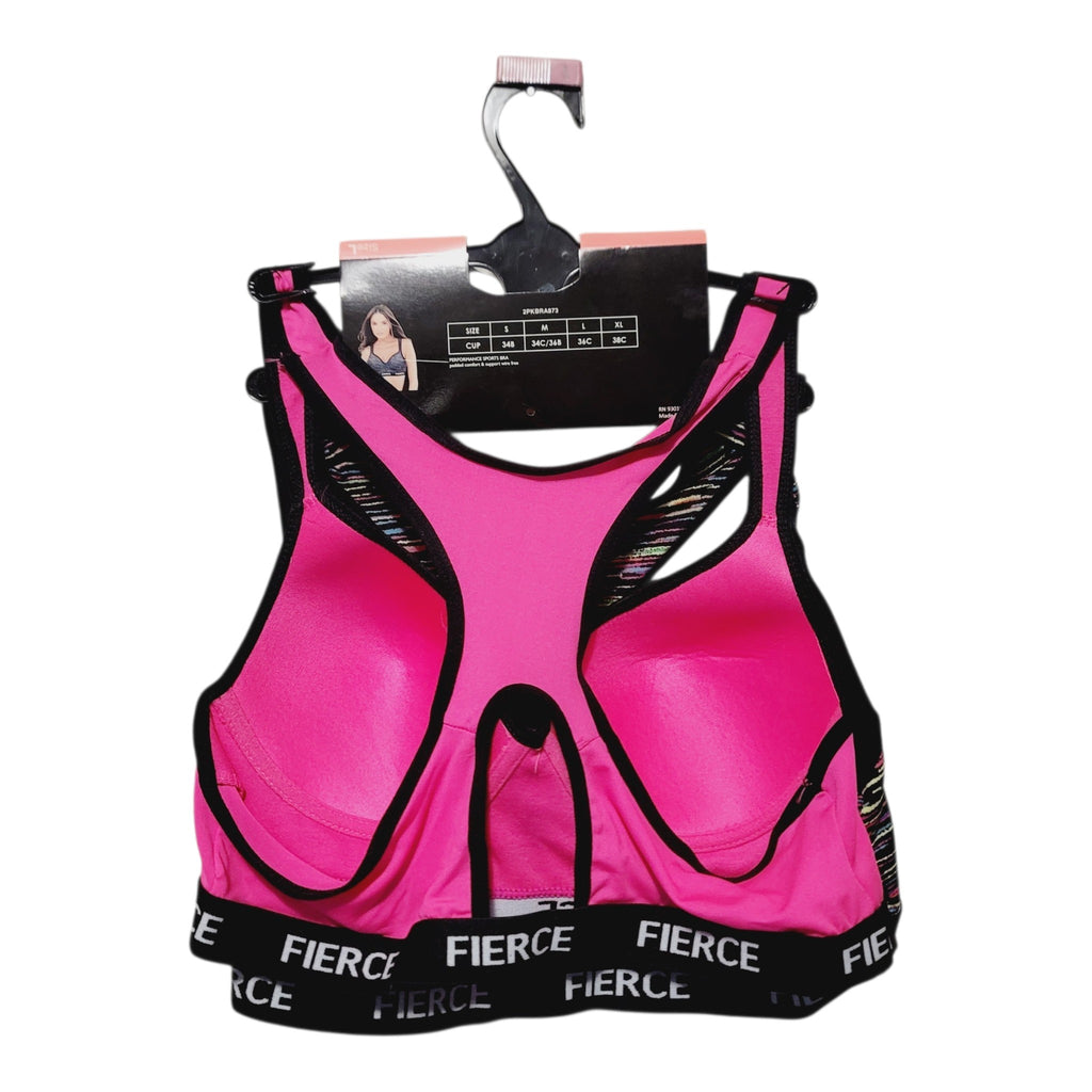 2-Pack Microfiber Performance Padded Sports Bra By Lady Princess With Comfort & Support Wire Free Size - L/36C