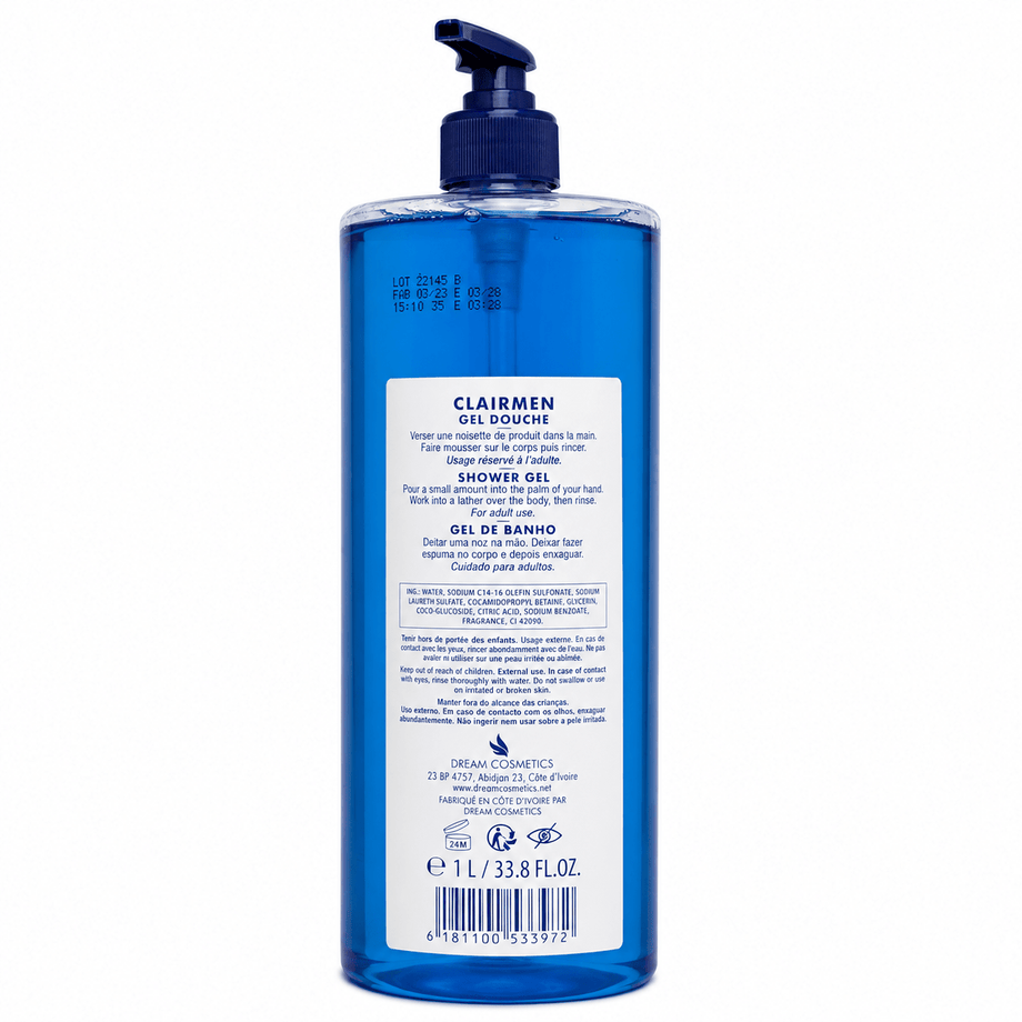 Clairmen Shower Gel | Refreshing Men's Body Wash 1L / 33.8 oz