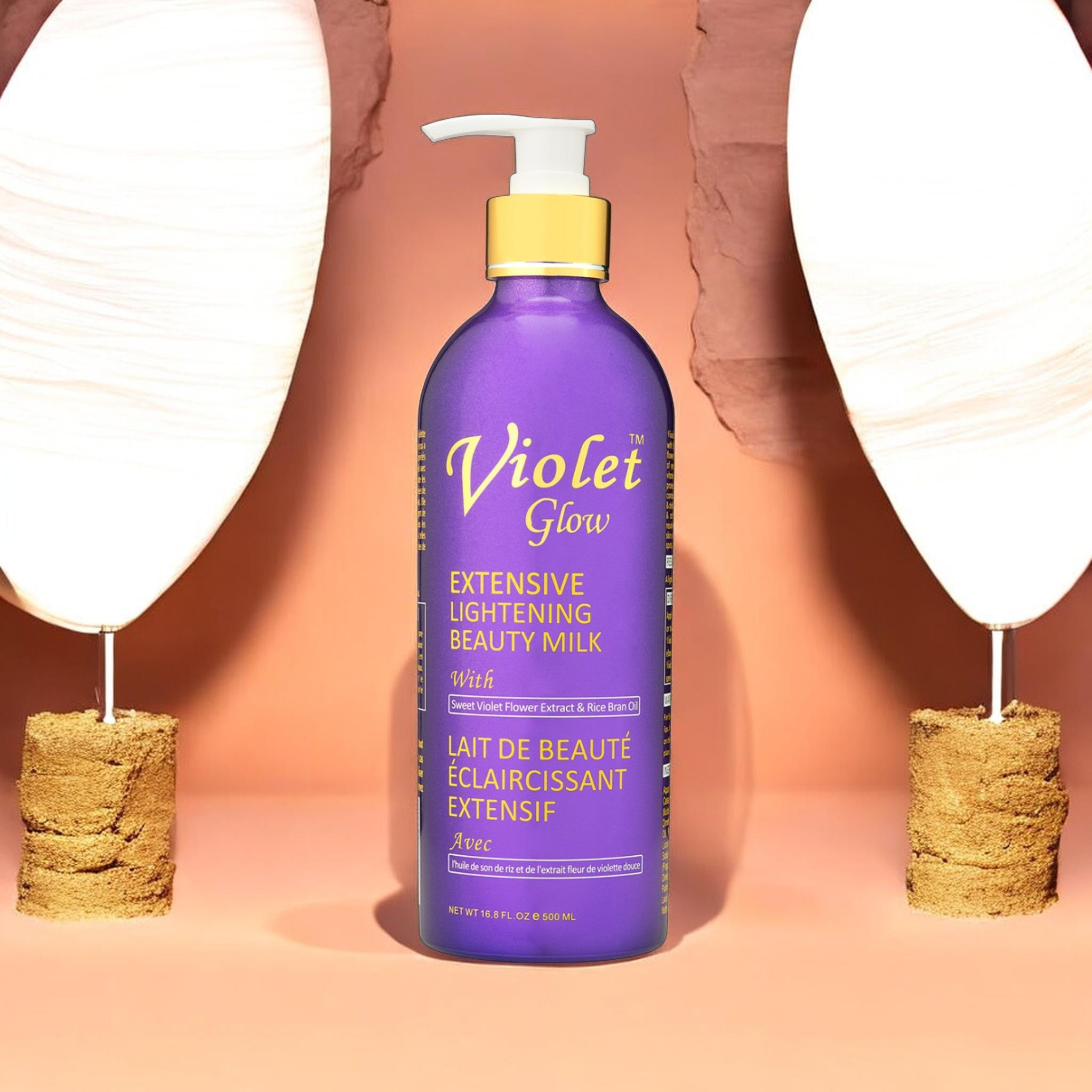 Violet Glow Extensive Lightening Beauty Body Milk 16.8oz / 500ml
