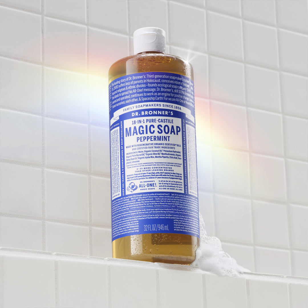 DR BRONNER'S 18-in-1 Pure-Castile Magic Peppermint Liquid Soap 32 oz.