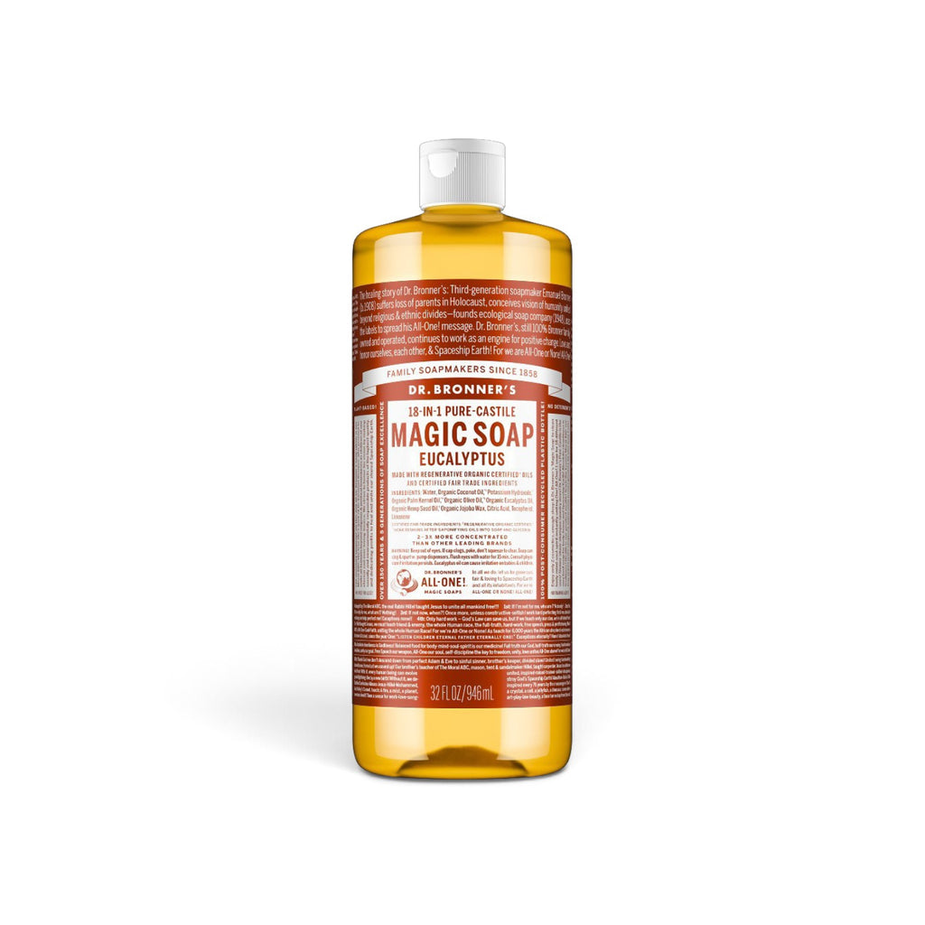 Dr Bronner's 18-in-1 Pure-Castile Magic Eucalyptus Liquid Soap 32 oz.