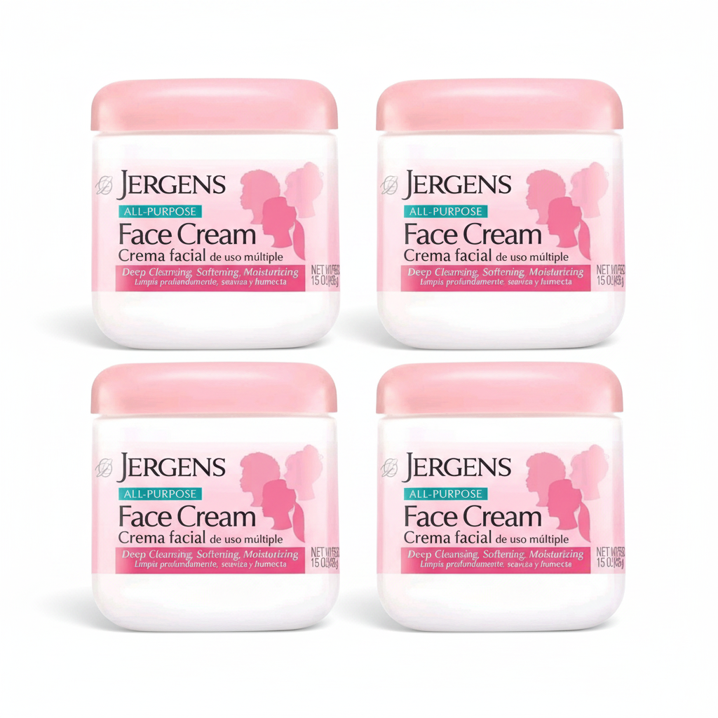 4-Pack Jergens All-Purpose Face Cream Moisturizer - 15 oz.