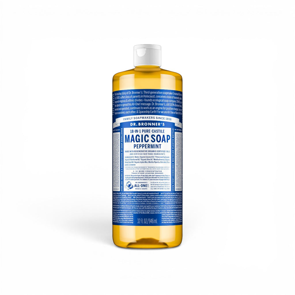 DR BRONNER'S 18-in-1 Pure-Castile Magic Peppermint Liquid Soap 32 oz.