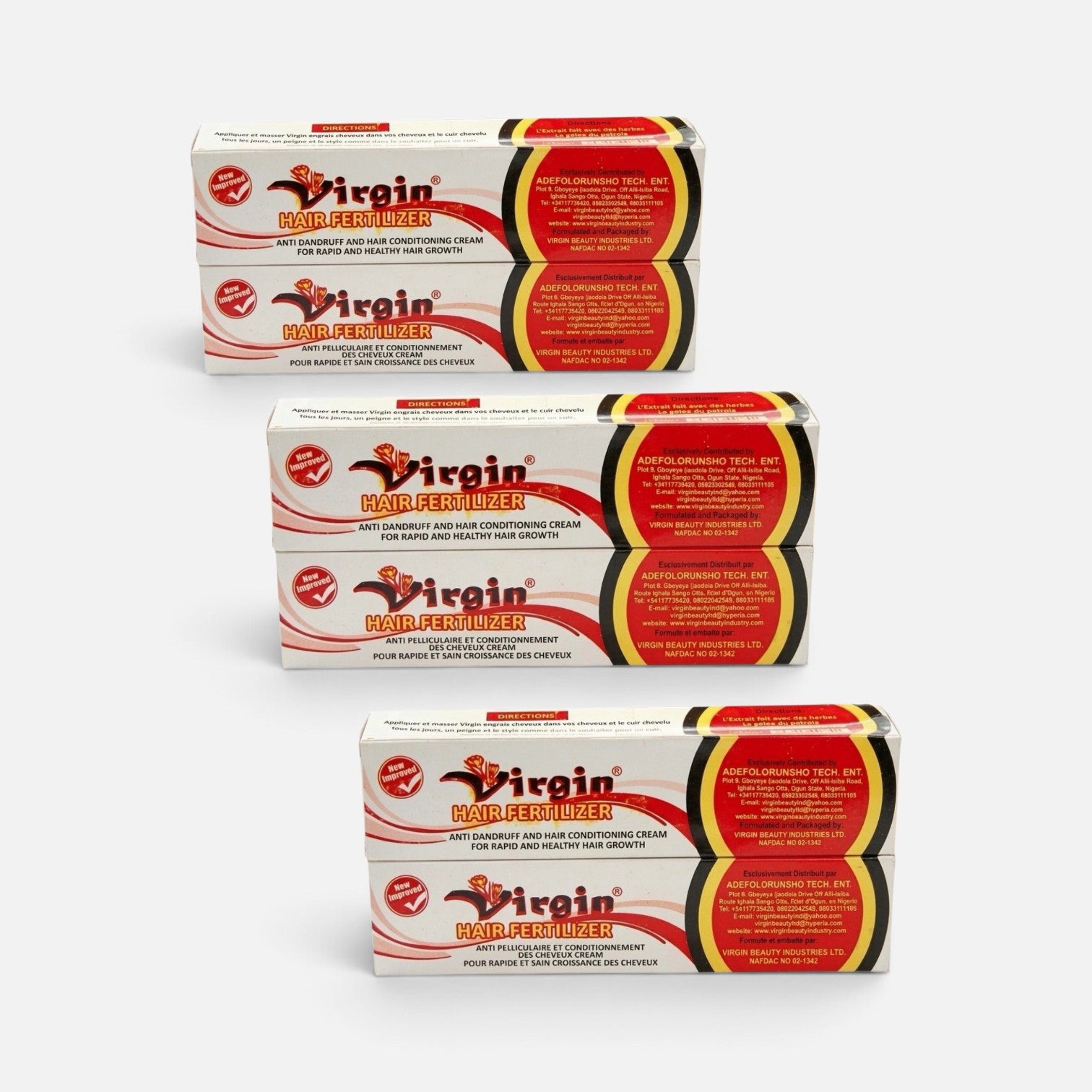 6-Pack Virgin Hair Fertilizer Anti-Dandruff and Hair Conditioning Cream 4 Oz.