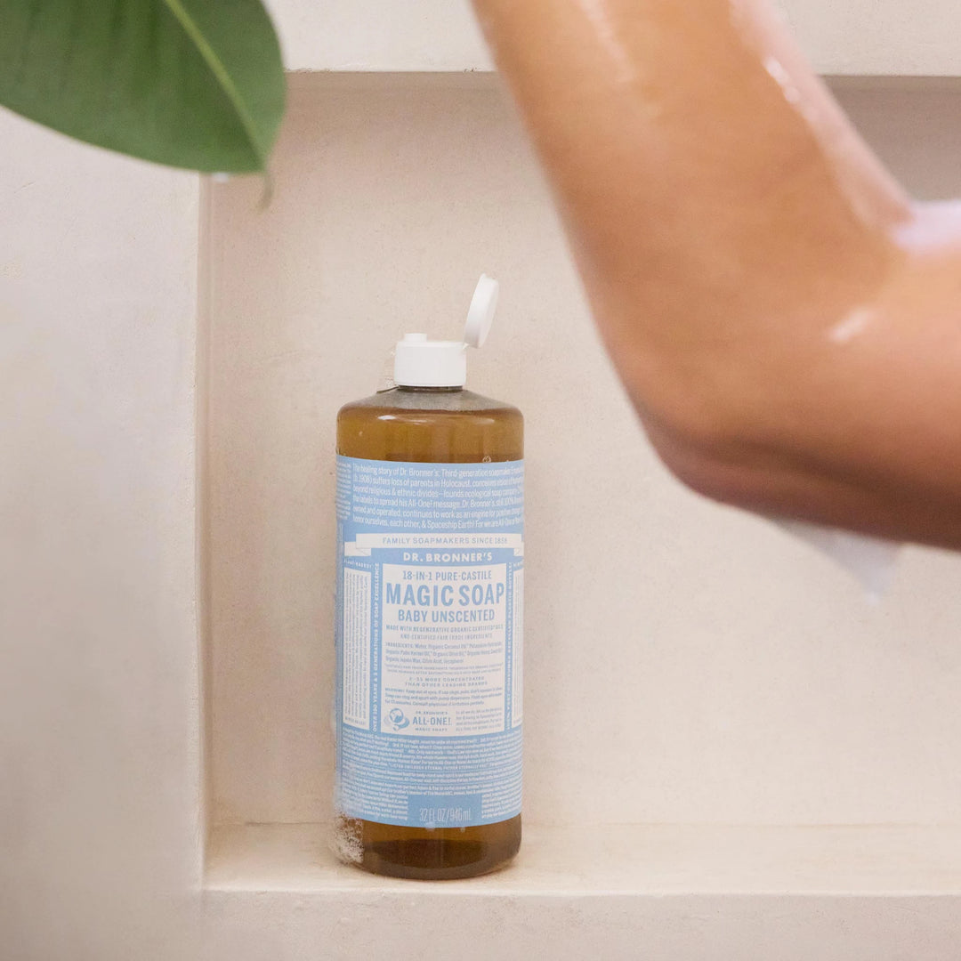 Dr Bronner's 18-in-1 Pure-Castile Magic Unscented Liquid Soap 32 oz.