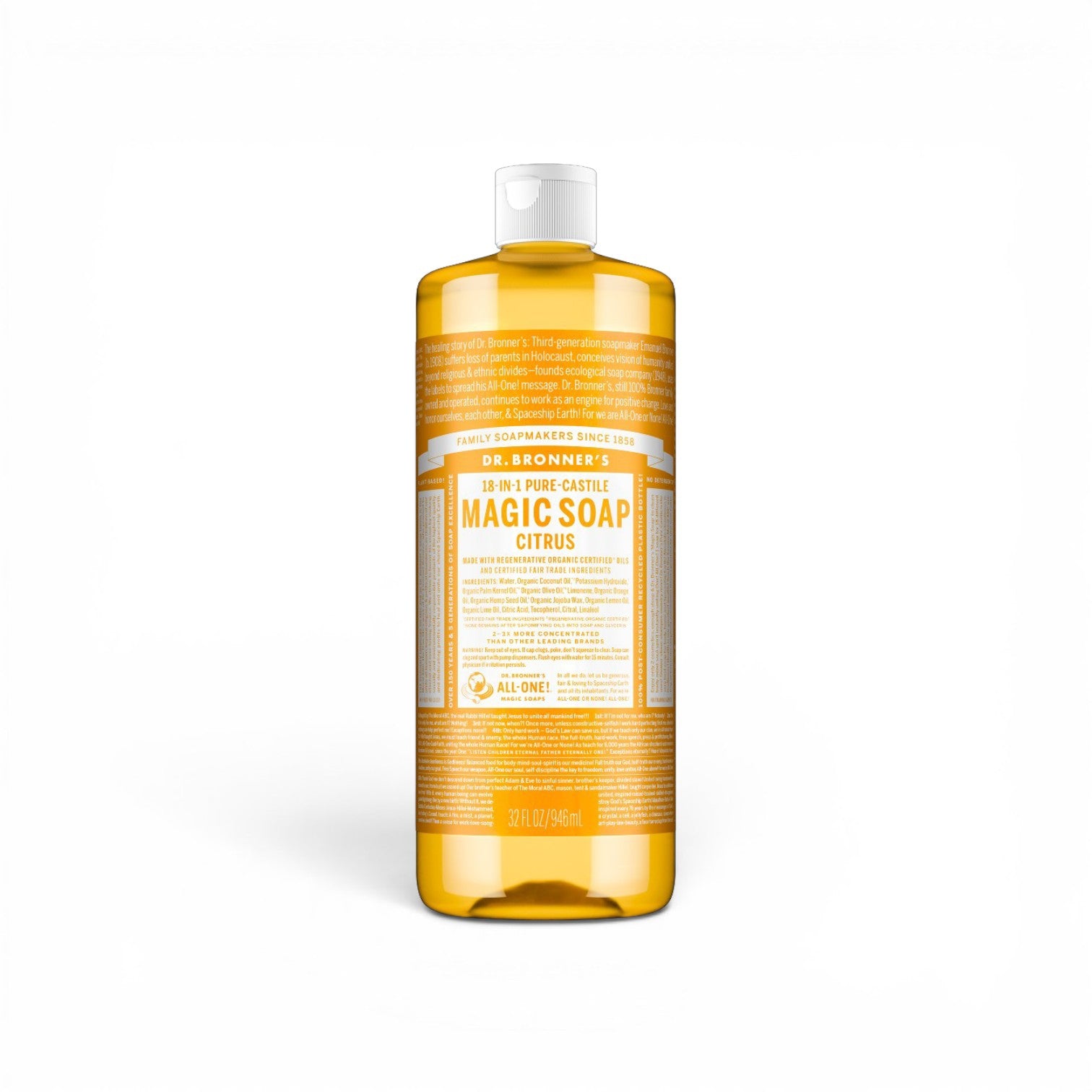 Dr Bronner's 18-in-1 Pure-Castile Magic Citrus Liquid Soap 32 oz.