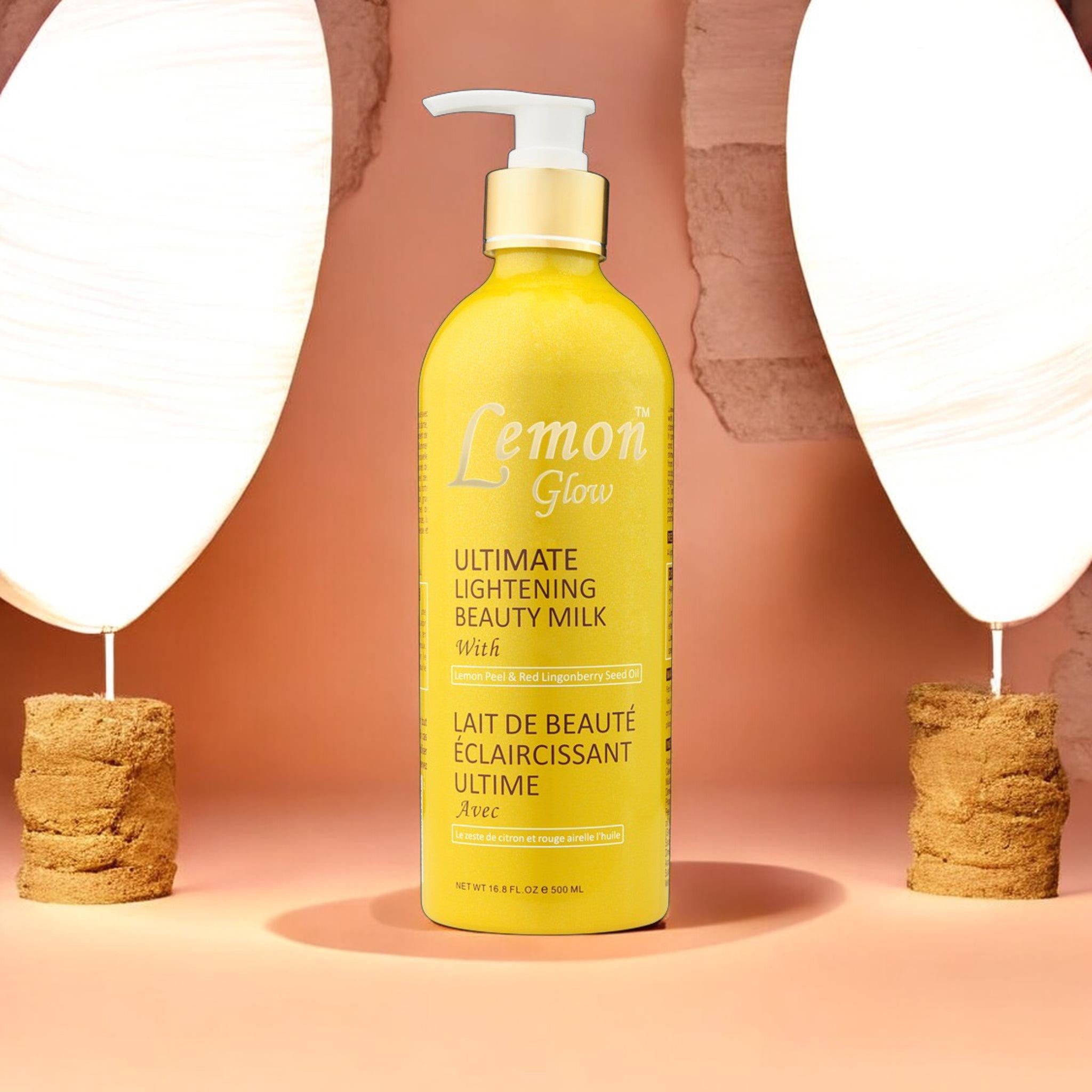 Lemon Glow Ultimate Lightening Beauty Body Milk 16.8oz / 500ml