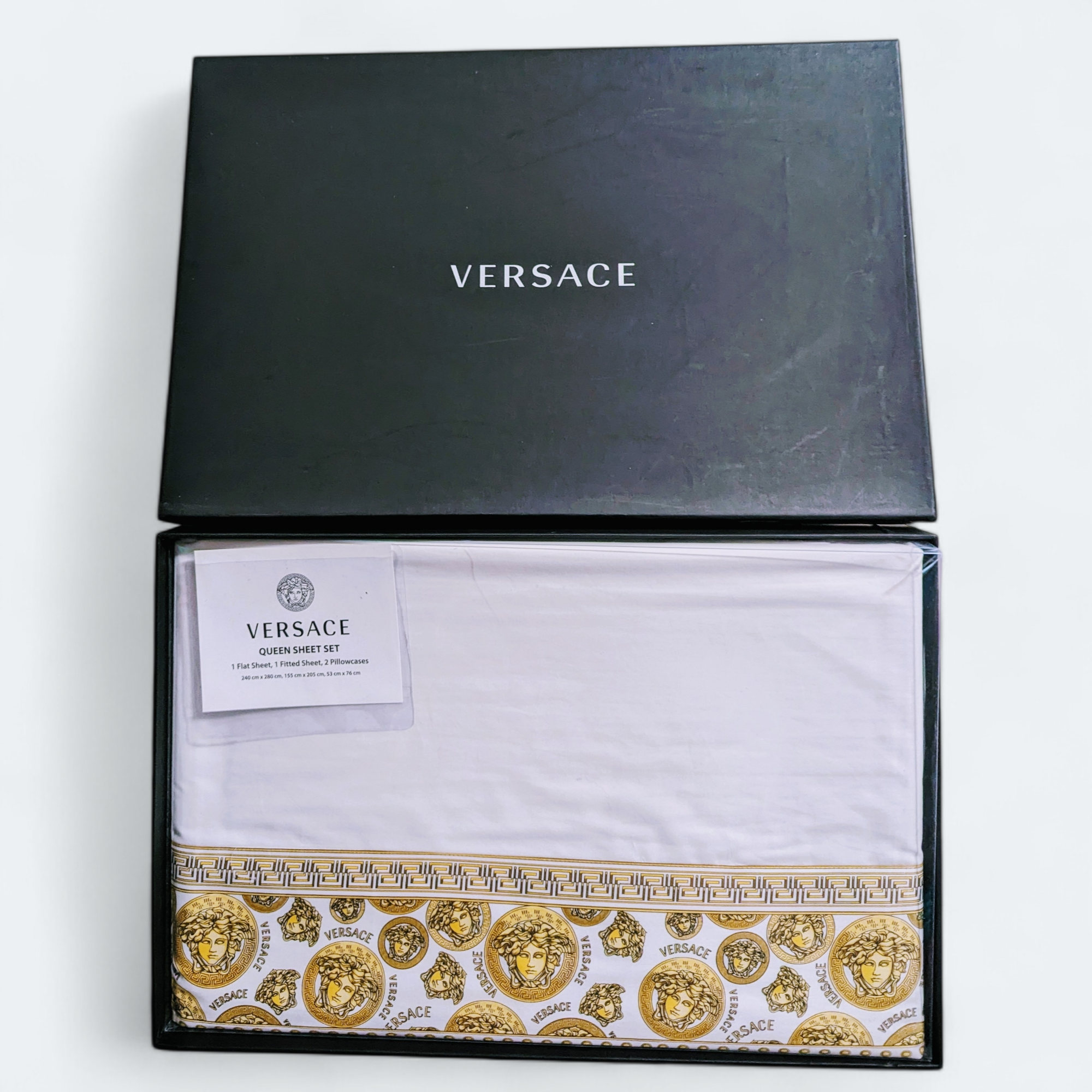 Versace Medusa Amplified Bedsheet Queen Size 4pcs Set NEW