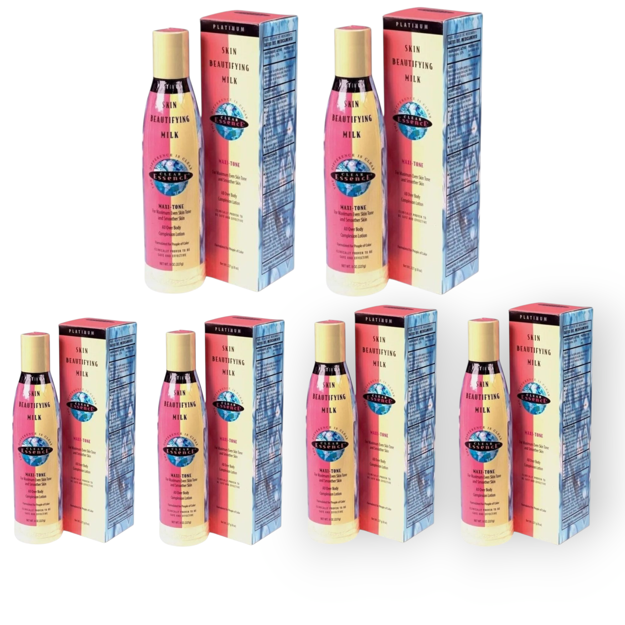 6-PK Clear Essence Maxi-Tone Skin Beautifying Milk - 8oz