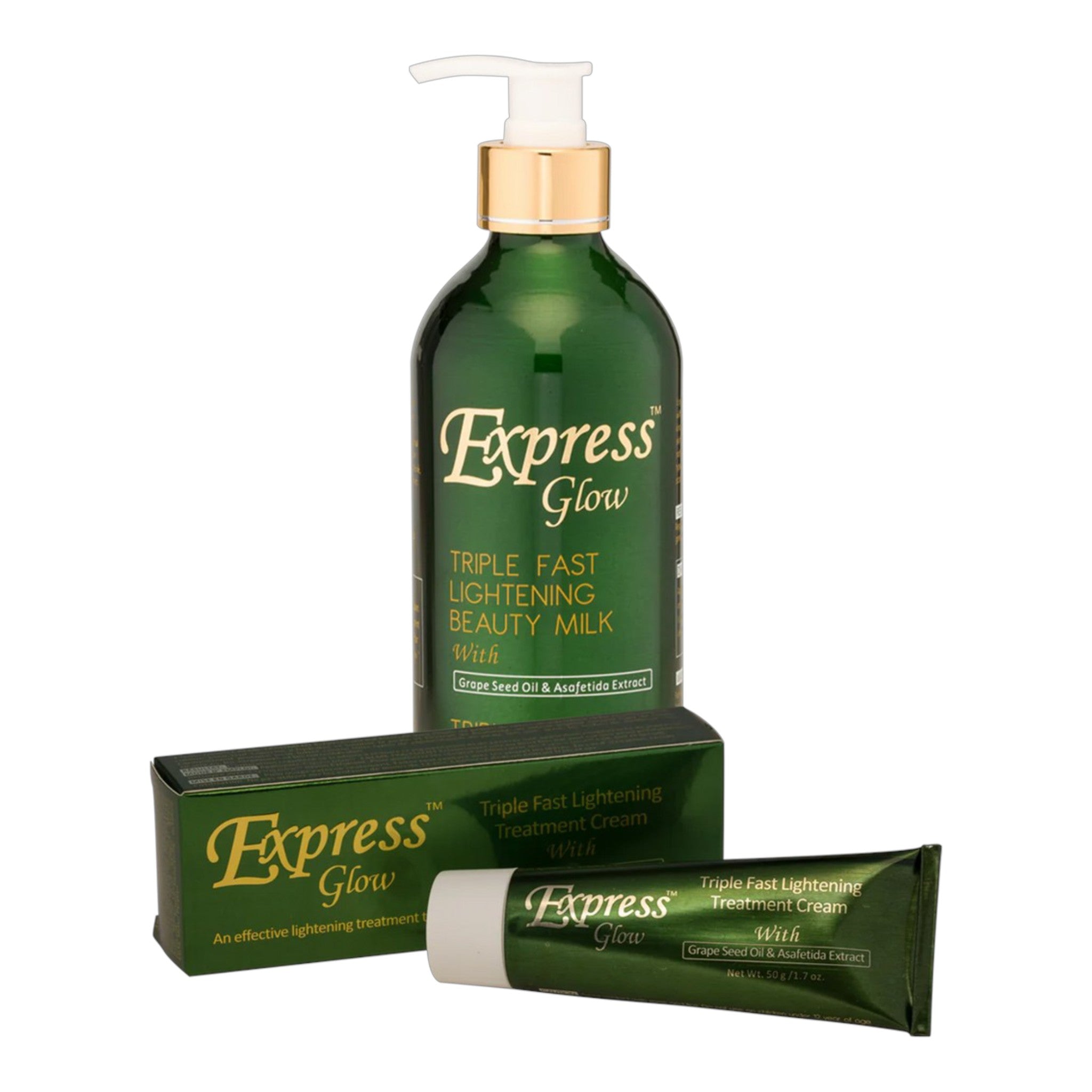 Express Glow Triple Fast Lightening Beauty Milk 16.8oz & Cream 1.7oz