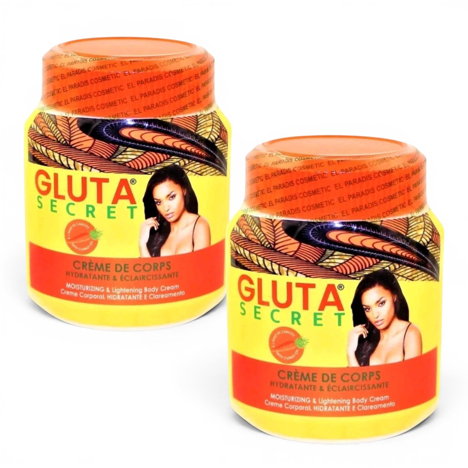 2-Pack Gluta Secret Lightening Cream – 10.58 oz | Moisturizing Face & Body Cream with Carrot Oil