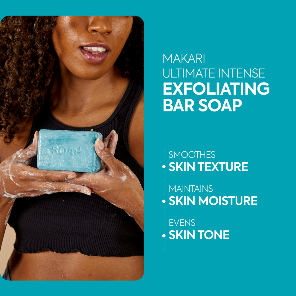 Makari Blue Crystal Ultimate Intense Skin Reviving Body Lotion 16.8 oz, Bar Soap 7 oz, & Serum 1.7oz Set